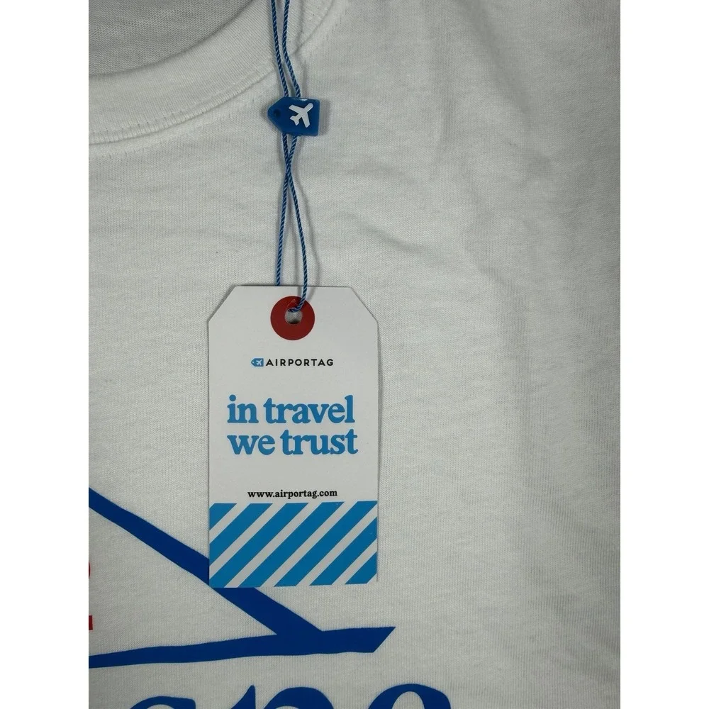 Airportag Cessna 172 T-Shirt White Men's Size XL Aviation Pilot Graphic Tee NWT